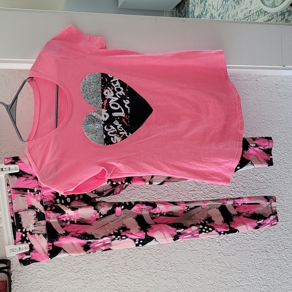 Justice leggings and tshirt